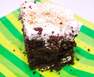Chocolate Eggnog Poke Cake #SundaySupper