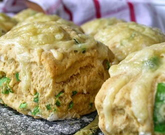 Cheese and onion corn scones
