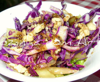 Salada de Couve Roxa com Nozes em molho Vinagrete