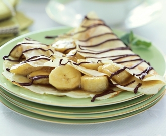 Pannenkoeken met banaan en chocola