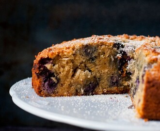 Gluten free blueberry, coconut and almond cake