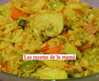Receta fácil de arroz con verduras al curry