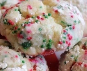 Christmas Butter Cookies Baked with Sprinkles.