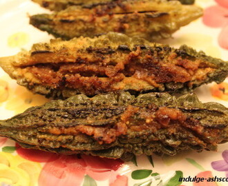 Stuffed Karela/Bitter Melon/Gourd-- Guest post for Chef Kavi and her CWK Series