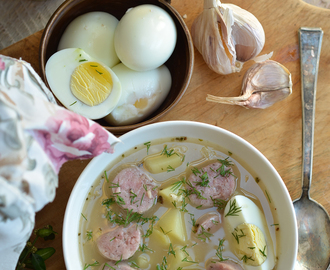 Najlepsza zupa chrzanowa. Chrzanowa z jajkiem, ziemniakami i kiełbasą