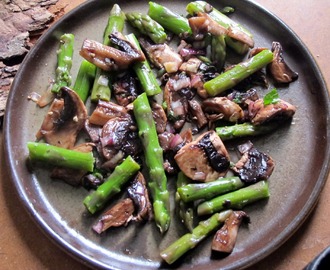 Asparagus and Mushrooms  with Asian Dressing