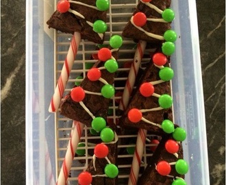 Candy Cane Christmas Tree Brownies