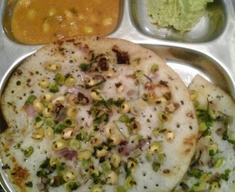 Kaalu Dosae - South Indian Pan Cake Topped With Garnished Field Beans