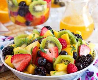 Sparkling Fruit Salad with Champagne Mimosa Dressing
