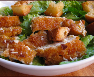 Crispy Parmesan Crumbed Chicken Caesar Salad