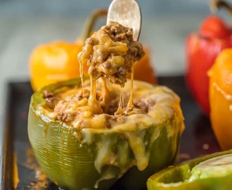 Stuffed Peppers Recipe (Cheesy Enchilada Stuffed Peppers)