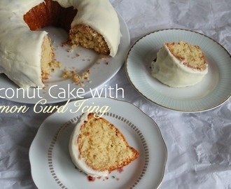 Coconut Cake with Lemon Curd Icing