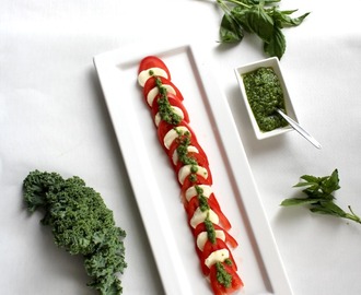 Simple Salad Series: Caprese Salad with Kale Pesto