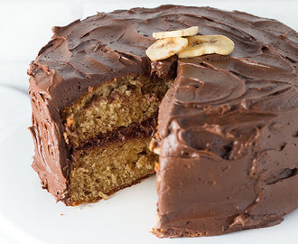 Banana Spice Cake with Chocolate Fudge Frosting
