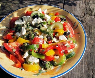 A New 5:2 Diet Fast Day Recipe – Greek Lunch Box Salad with Feta Cheese and Mint Dressing
