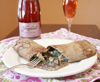 Chicken Normandy Crêpe with Spinach & Mushrooms  #Crêpe Day #Romantic Meals #Weekly Menu Plan