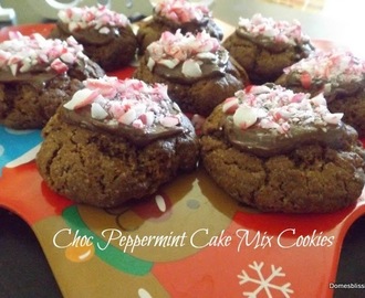 Choc Peppermint Cake Mix Cookies