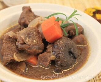 Recipe: Braised beef (oyster blade) stew with mushrooms
