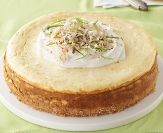 Cheesecake caribeño con coco y limón una innovadora idea para nuestra sobremesa entre amigos.
