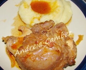 Fussioncook/Bimby - Bochechas de porco estufadas com puré de batata