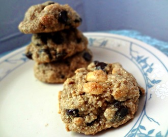 Healthy and Chewy Chocolate Chip Cookies with Nuts