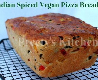 Indian Spiced Vegan Pizza Bread ( Step By Step Pictures)