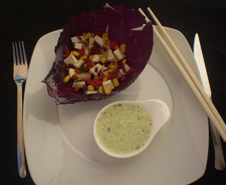 Salada de Couve Roxa e Queijo Chévre