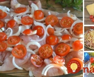 Lenivý obed zo 4 prísad: Kuracie rezne zapečené so syrom a paradajkami
