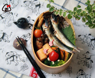 イワシの丸干し乗っけ弁当～Grilled of fish dried whole of sardine bento