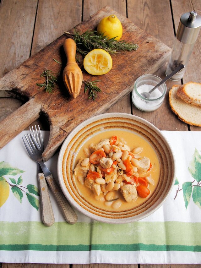 5:2 Diet Fasting and Feasting! Lemon Chicken with Cannellini Beans and Rosemary Recipe