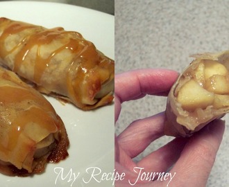 Apple Pie Egg Rolls with a Caramel Drizzle