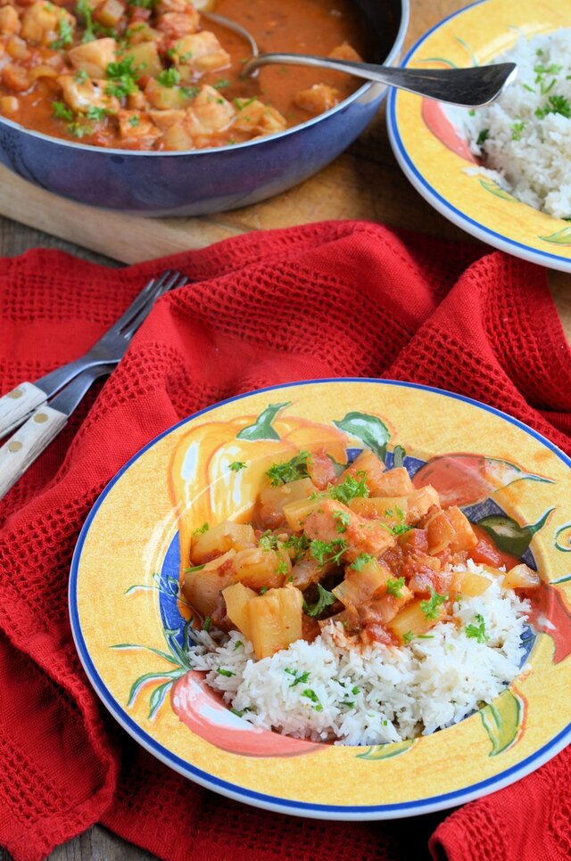 5:2 Diet Fast Day Recipe: Spicy Fish Creole with Coconut Lime Rice for Fish on Friday