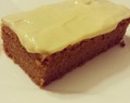 Carrot & Pecan Brownie Topped with Lemon Curd