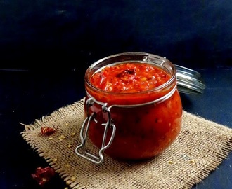 Tangy Tomato Chutney,Thakkali thokku, Tomato Thokku