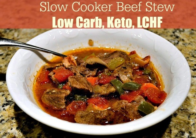 Slow Cooker Beef Stew #LowCarb #LCHF #Keto