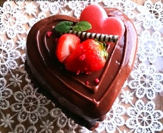 バレンタイン♪ハートのチョコレートケーキ