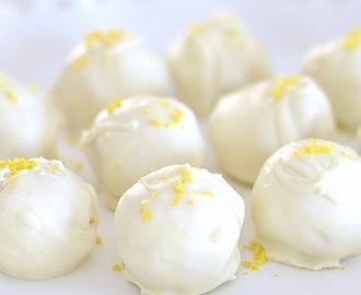 Lemon Cookie Bites Dipped in White Chocolate