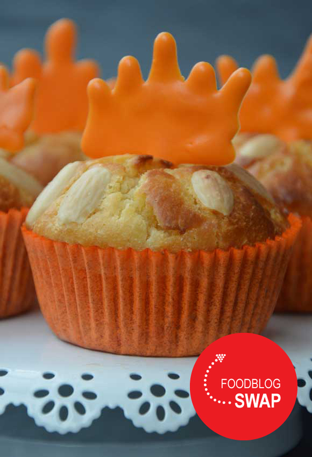 Witte Chocolade muffins met oranje kroontje
