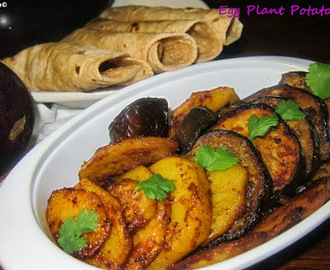 Egg Plant Potato Dry Curry ( Bengali Style)/Baingan Bhaja/Baigun Bhaja