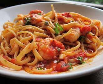 Recipe: King Prawn Linguini in a Tomato and Caper Sauce