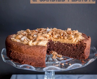 Flourless Chocolate Cake with Peanut Butter Cream and Candied Peanuts - Gluten Free