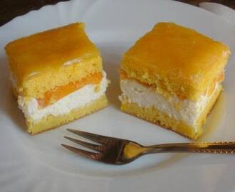 Túrós-barackos-narancskrémes süti