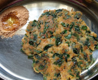Murungai keerai adai  (Moringa leaves and rice,pulses pancake)