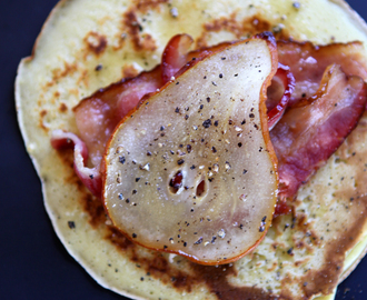 Grilled Pear, Bacon and Maple Syrup Crepes