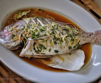 Steamed Baby Snapper with Ginger and Garlic Chives