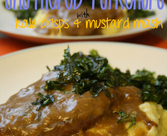 Southern Smothered Pork Chops with Kale Crisps and Mustard Mash