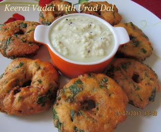 Keerai Vadai [With Ulundhu]/Spinach Vadai with Urad Dal