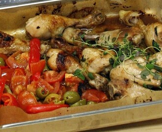 Kylling i ovn med rotgrønnsaker