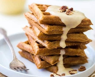 The Best Waffle Recipe: Whole Wheat Waffles with Eggnog Cream Sauce