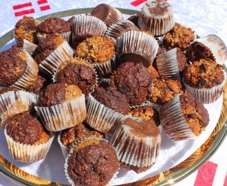Marmorerede muffins med mandelsmør - glutenfri (kan laves uden mælkeprodukter/æg)